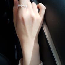 小花圈 ‧ 串珠戒指 (銀)