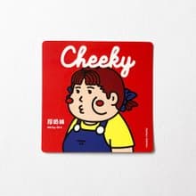 cheeky cheeky 厚奶妹 惡搞牛奶妹 PVC防水方形貼紙  行李箱 電腦