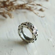 明星戒指男士銀925牛仔