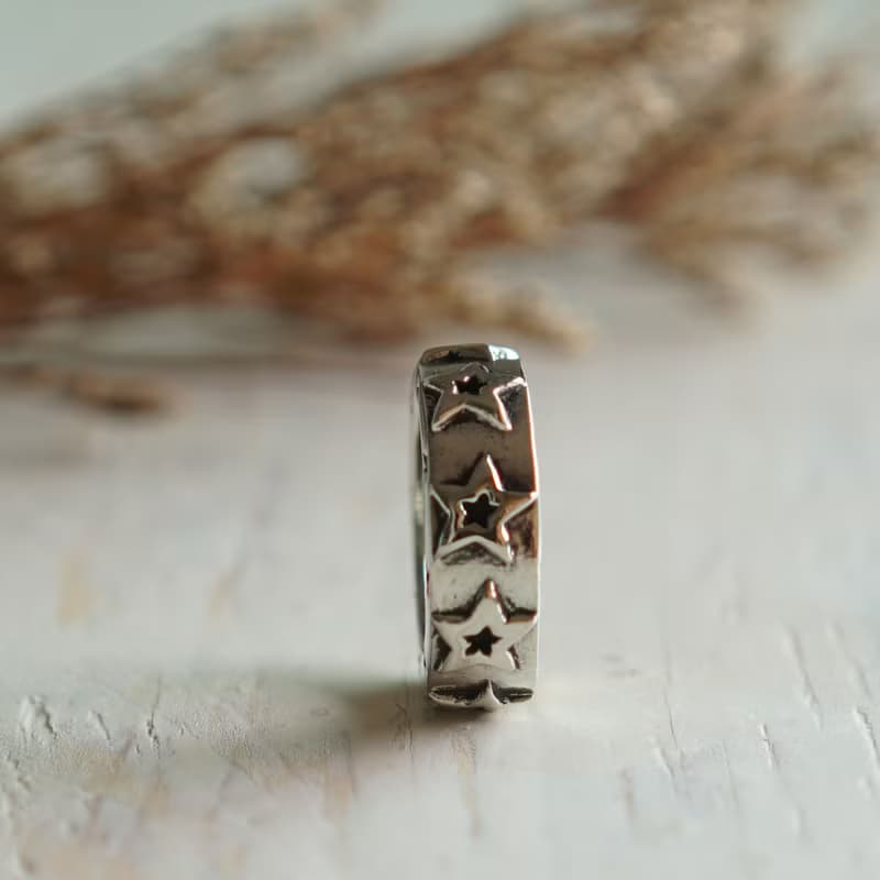 明星戒指男士銀925牛仔