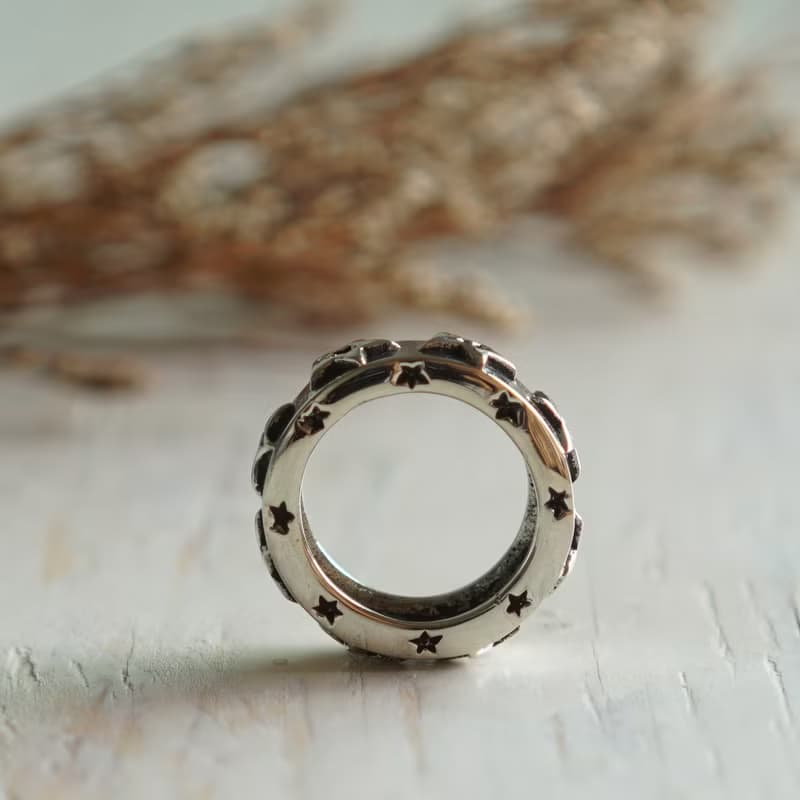 明星戒指男士銀925牛仔