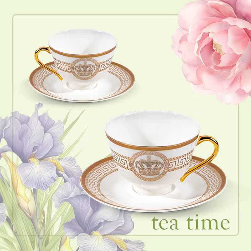 【A&L】璀璨年代 骨瓷咖啡_午茶對杯禮盒 -多款