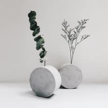 FULL MOON 望月 | 圓形轉轉水泥花器・花插・花瓶 (附植物)