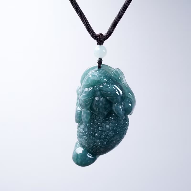 【招財神獸】藍水翡翠三腳蟾蜍項鍊 | 天然翡翠A貨 | 送禮