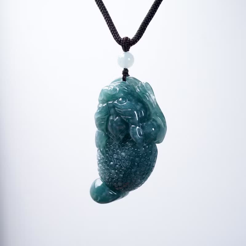 【招財神獸】藍水翡翠三腳蟾蜍項鍊 | 天然翡翠A貨 | 送禮