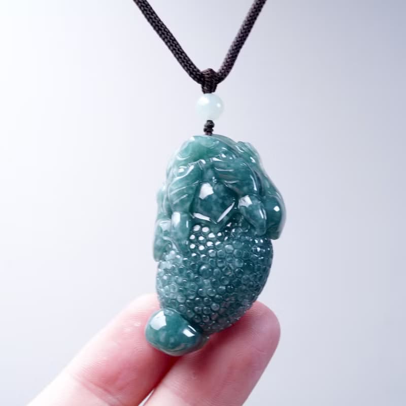 【招財神獸】藍水翡翠三腳蟾蜍項鍊 | 天然翡翠A貨 | 送禮