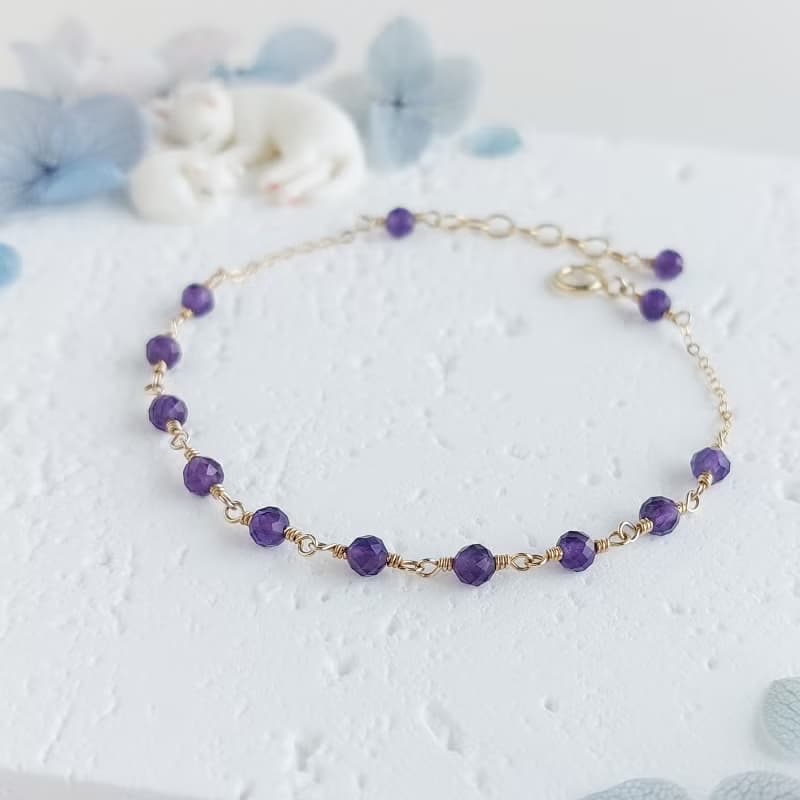 紫水晶 x 14KGF手鍊