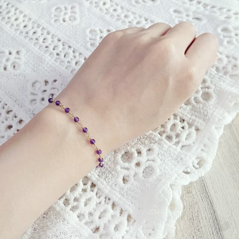 紫水晶 x 14KGF手鍊