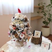 仿真植絨下雪聖誕樹 經典暖呼呼聖誕款 麋鹿 聖誕老人 40cm高