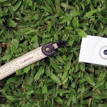 質感日系棉麻蕾絲(卡其) 25mm手工 相機手腕帶 小相機/底片機
