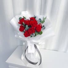 10朵日本進口永生玫瑰花束/情人節禮物/情人節花束/求婚花束