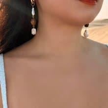 摩卡慕斯天然淡水珍珠耳環 | 可改夾式 生日情人節禮物 贈包裝