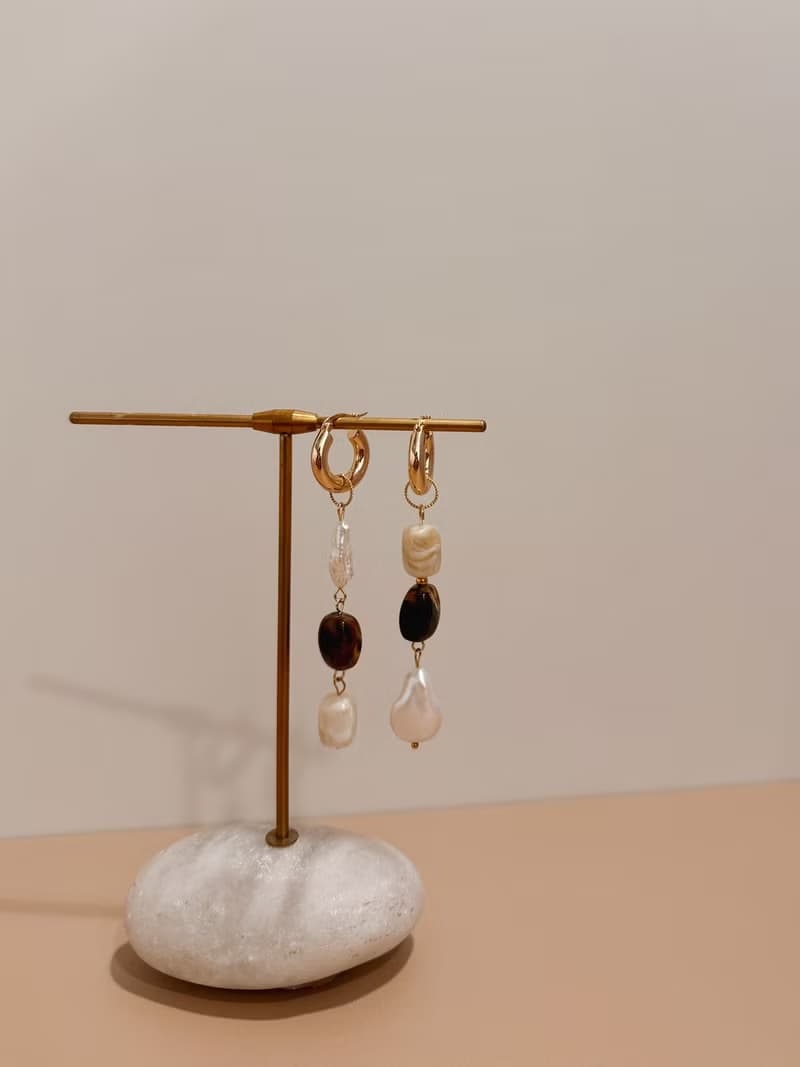 摩卡慕斯天然淡水珍珠耳環 | 可改夾式 生日 客製化禮物 聖誕禮盒