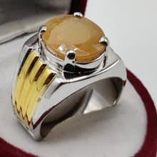 Natural Oval Cut Deep Yellow Sapphire Pukhraj Sterling Silver 925 Ring Handmade
