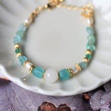 湖畔的謬思女神 - 黃銅珍珠半寶石母乳飾品親子款手鍊