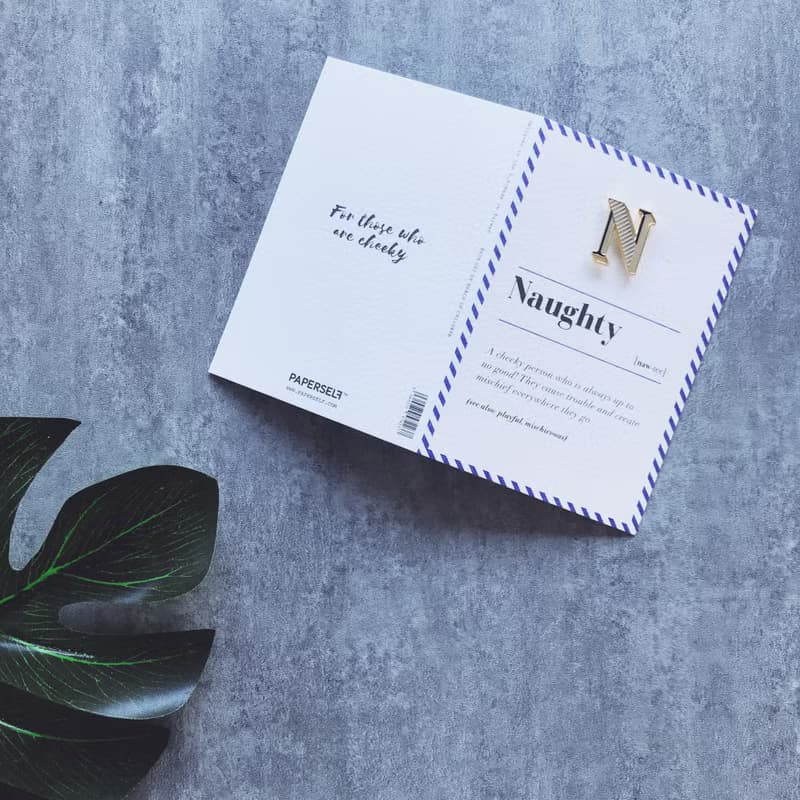 N / Naughty-琺瑯徽章卡－附信封 開學季 情人卡 萬用字母卡