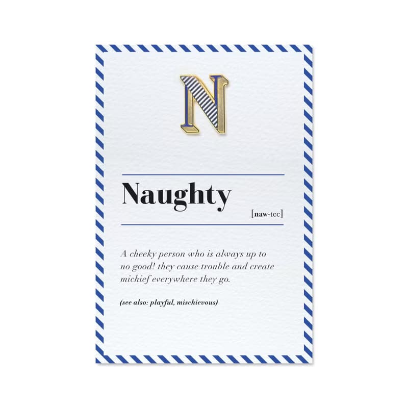 N / Naughty-琺瑯徽章卡－附信封 開學季 情人卡 萬用字母卡
