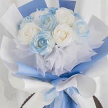 藍玫瑰花束/香皂花花束/生日花束/情人節花束/告白花束/約會花束