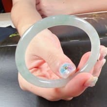 冰種飄綠翡翠貴妃手鐲 | 16.5圍 | 天然緬甸玉翡翠A貨 | 送禮