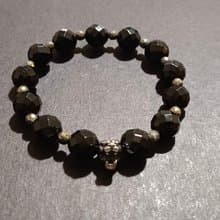 (天然石水晶手鍊)黑瑪瑙 X 黃鐵礦 X 虎頭手鍊