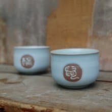 青瓷汝窯十二生肖茶杯 陶茶杯 陶杯