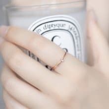 藍托帕石925純銀羽毛小寶石戒指 可調式戒指