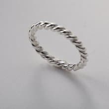 【聖誕禮物】麻花戒 (單隻) 925純銀 對戒 婚戒 尾戒 細戒