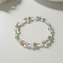 Forest Calm/ 綠磷灰石 鈦晶 堇青石 月光石 葡萄石/水晶手鍊 客