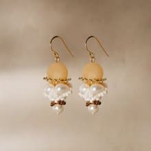 Corona Goblet with Topaz 日冕盅耳飾-黃玉