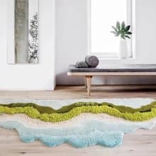 北歐風 手作羊毛地毯 馬爾地夫藍天 客廳臥室 床邊墊 家居裝飾