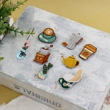 【3-8件組合Goody Bag】愛上咖啡8件套合集-刺繡胸針,別針 / 胸章