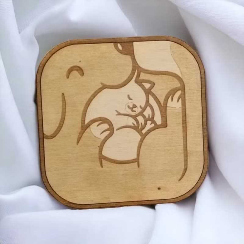Dogs & Cats Wooden Coaster Set – Wooden Drink Coasters Featuring Adorable Pets