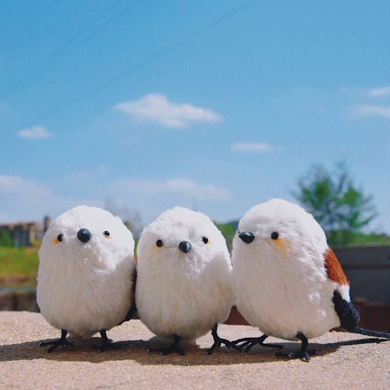 【新手友好系列】小雪球銀喉長尾山雀DIY材料包 原創毛絨玩偶玩具