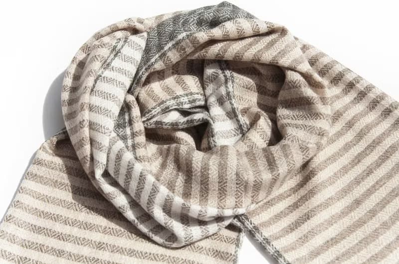 喀什米爾Cashmere 針織圍巾 純羊毛圍巾 手織圍巾 編織圍巾-焦糖