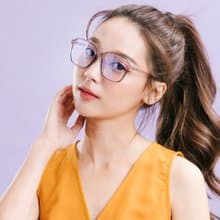 維也納的淨恬涓流│透視感冰晶紫TR90幾何方框UV400濾藍光眼鏡