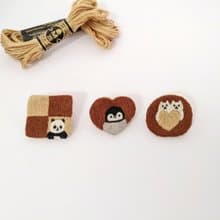 チョコ&クッキー3点セット　刺繍ブローチ