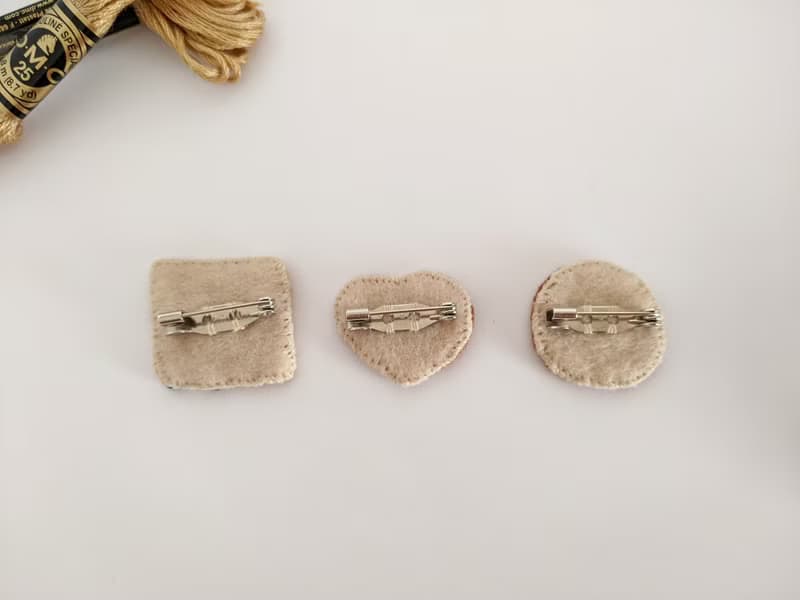 チョコ&クッキー3点セット　刺繍ブローチ