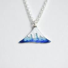 富士山 (琺瑯項鍊 七寶燒 女款 鎖骨鍊 手工銀飾)