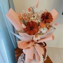 羽葉乾燥花束  畢業花束  送禮 生日禮  韓式花束 太陽花
