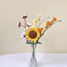 手工針織花束【葵花小蒼蘭】針織花 儀式感 生活 擺設 花束 永生