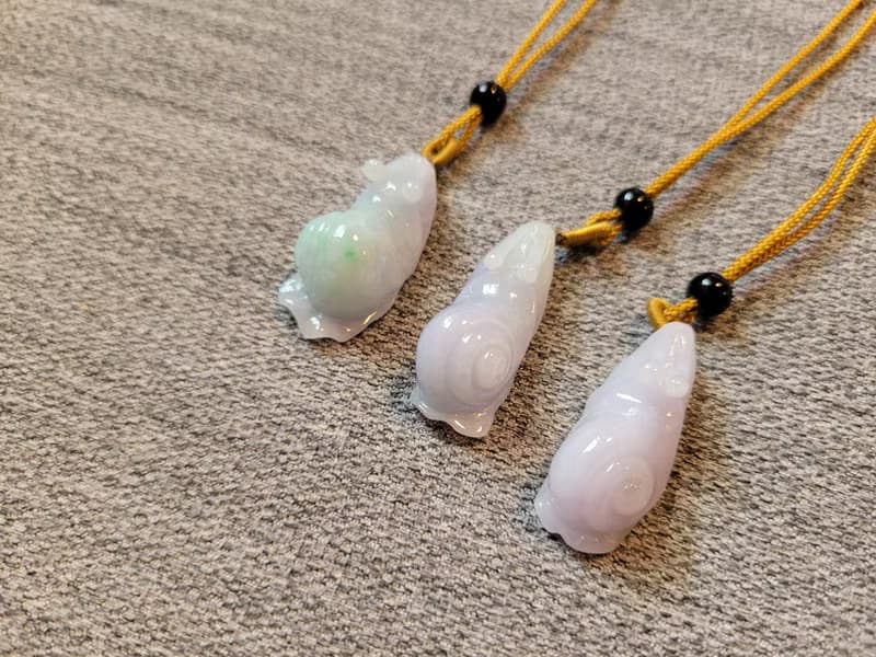 【親翠】天然翡翠 冰紫蝸牛Chill項鍊 | 特色可愛 | 見光不死紫翡