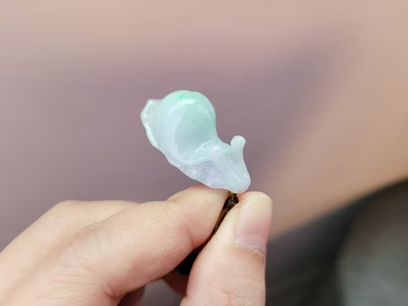 【親翠】天然翡翠 冰紫蝸牛Chill項鍊 | 特色可愛 | 見光不死紫翡