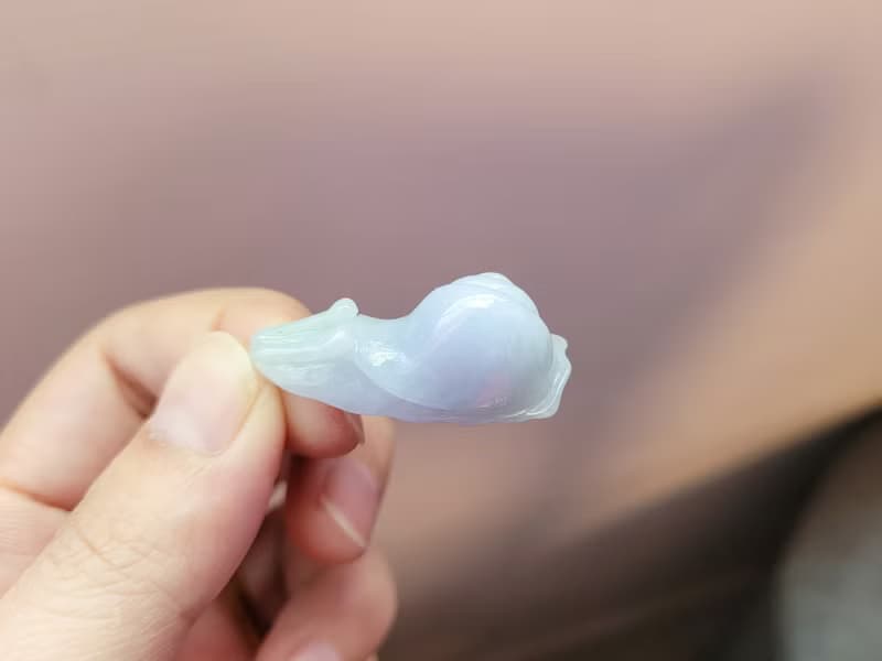 【親翠】天然翡翠 冰紫蝸牛Chill項鍊 | 特色可愛 | 見光不死紫翡