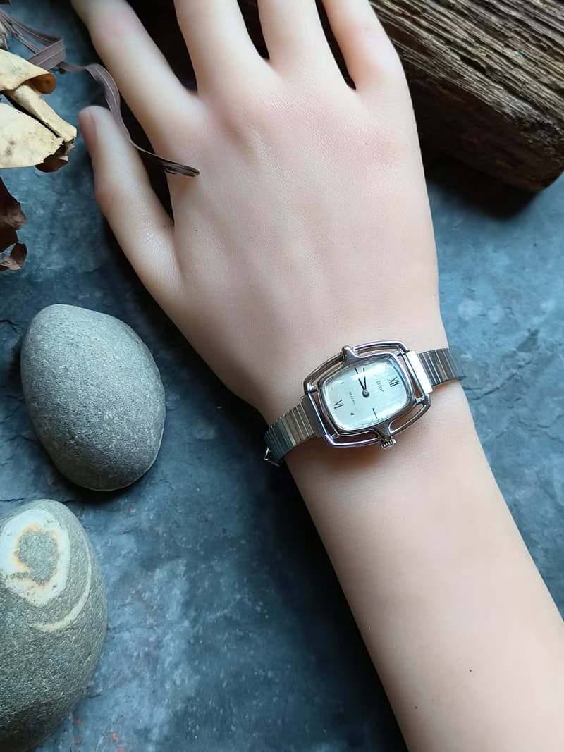 Dior 稀有款 銀色古董錶 機械手上鍊錶 manual winding
