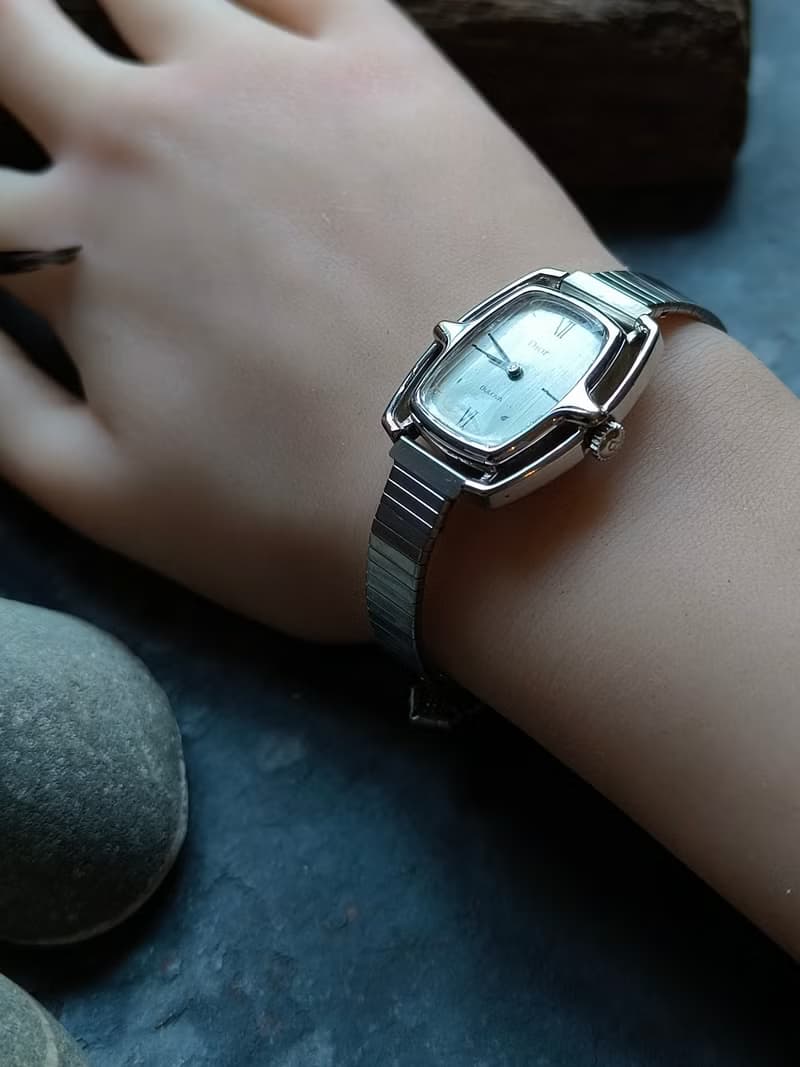 Dior 稀有款 銀色古董錶 機械手上鍊錶 manual winding