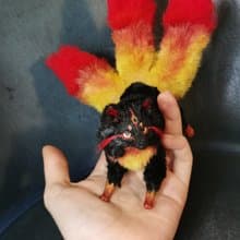 fire Fantasy Kitsune FOX 3 tails BJD art doll poseable