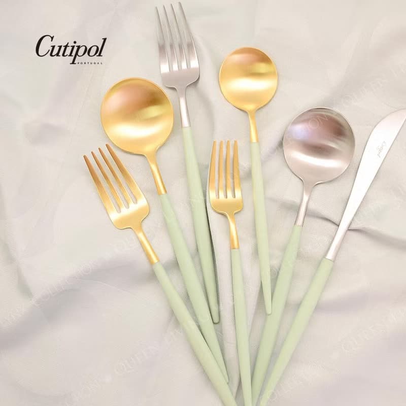 葡萄牙Cutipol GOA系列青玉柄18cm點心匙