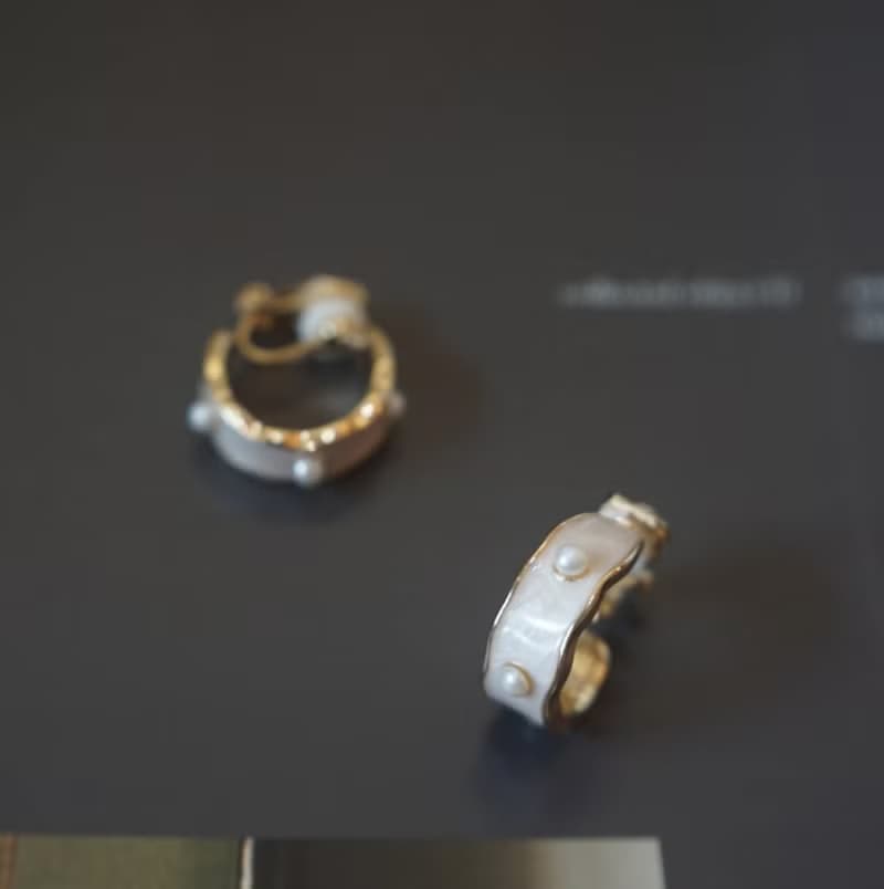 奶油冰淇淋  珍珠耳夾耳環無耳洞