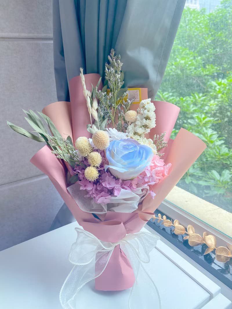 藍玫瑰粉花束 (mini size)