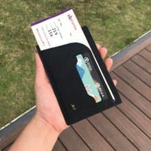 【Passport套/護照夾】黑色十字紋牛皮/旅行/多色可選/手工製造